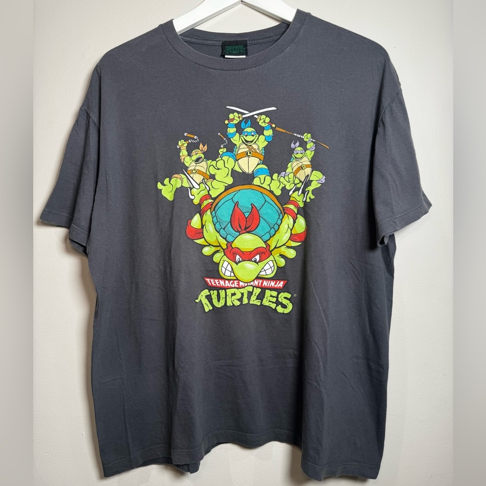 Vintage Teenage Mutant Ninja Turtles Graphic Tee – Gray – Men’s XL